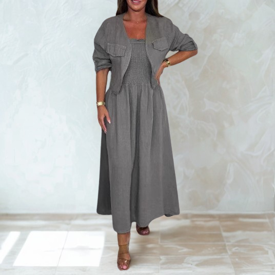 Women's Short Cardigan Suspender Skirt 2-piece Set