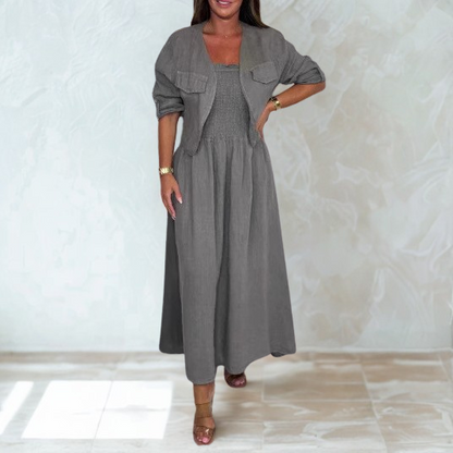 Women's Short Cardigan Suspender Skirt 2-piece Set